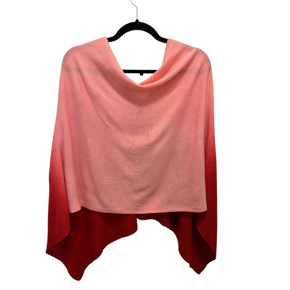 Pink & Red Gradient Button-Down Poncho Wrap One S… - image 5